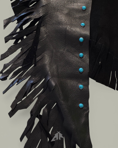 #HM02 CAPOSPALLA FRANGE IN PELLE